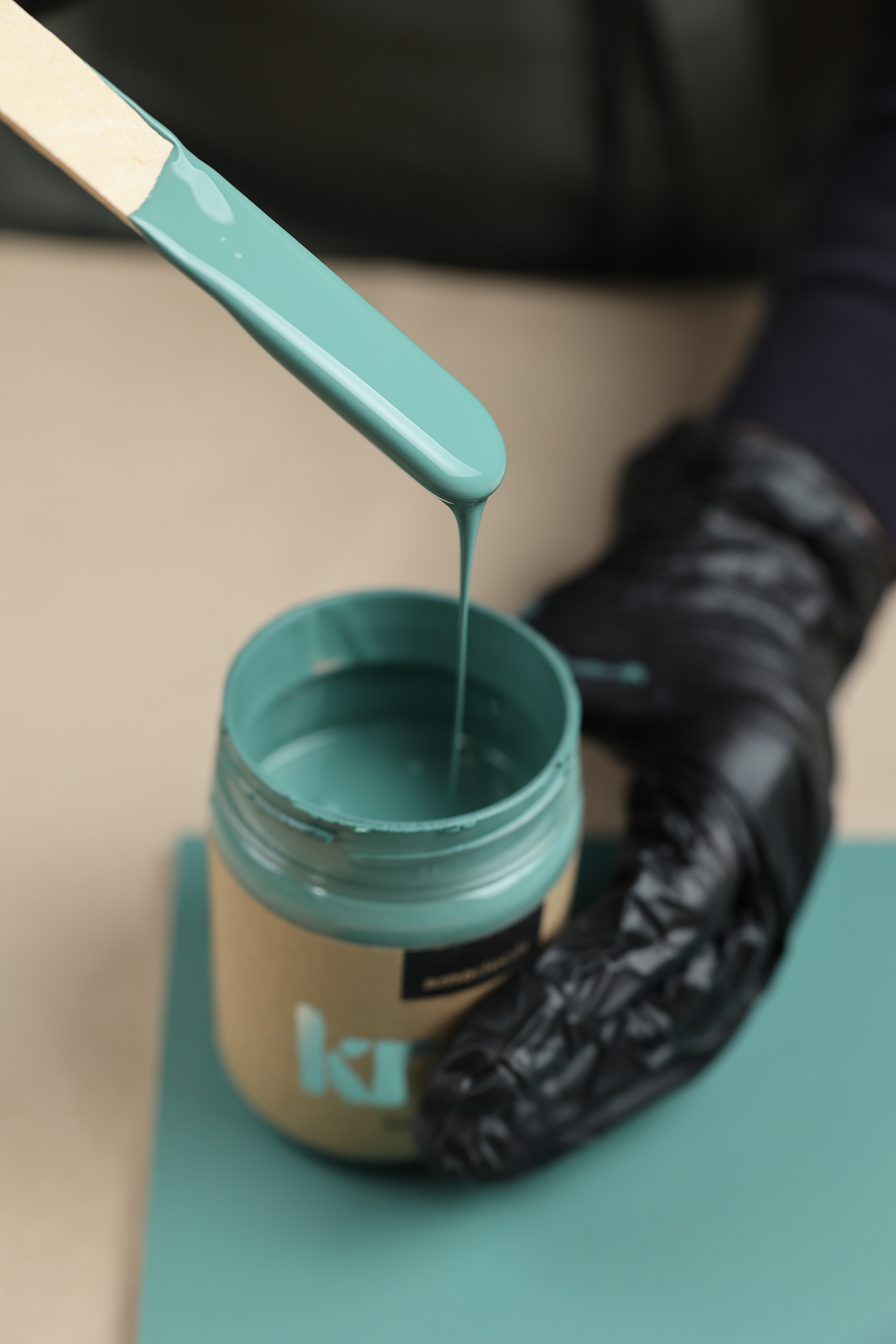 Меловая краска для мебели АМОdecor — лакокрасочное покрытие AMO, Нефрит, 0,75 кг, для внутренних и наружных работ