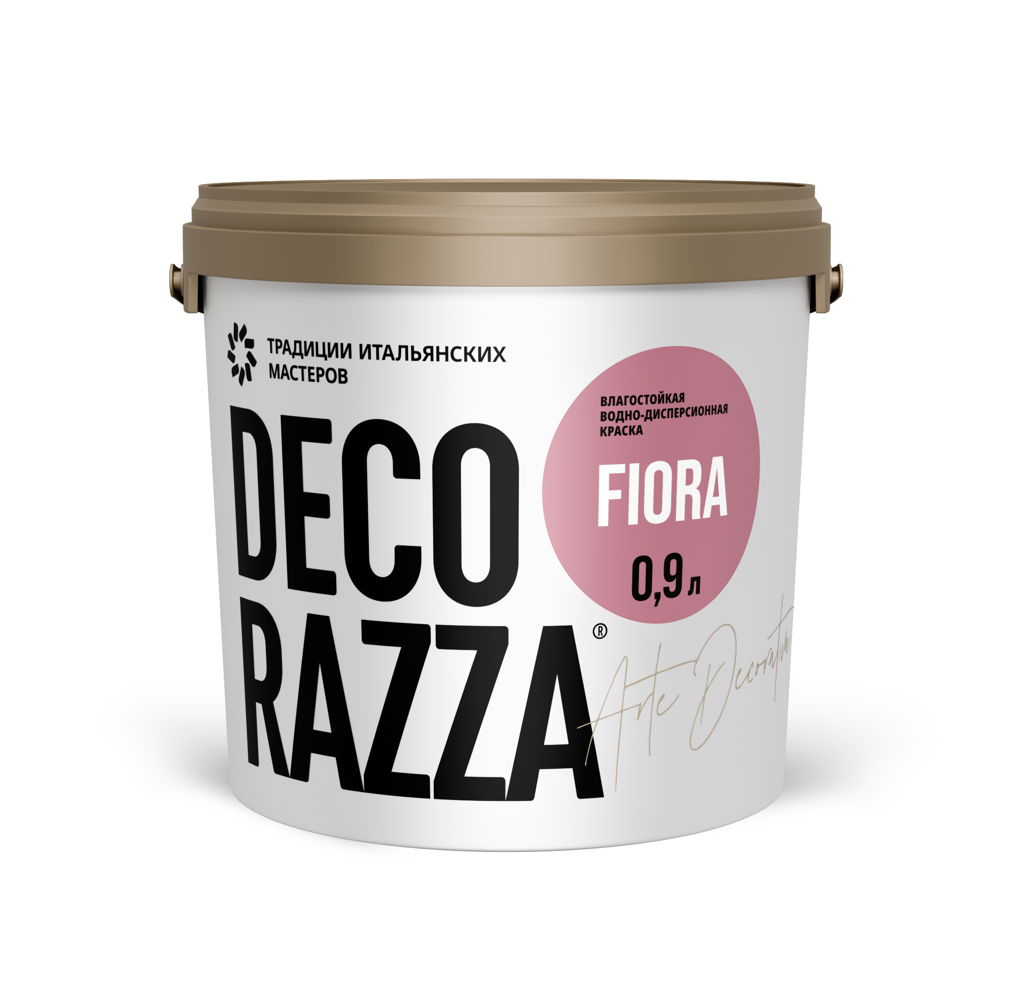 Влагостойкая интерьерная краска FIORA — лакокрасочное покрытие Decorazza, 0,9 л, для внутренних работ