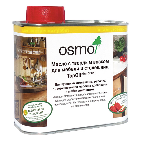 3037 Масло с твердым воском TopOil для меб. и столеш. Белое 0,5 л.