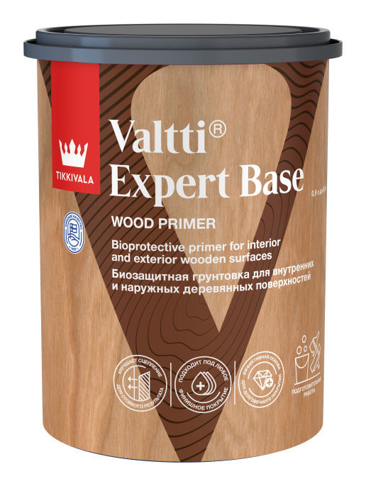 Деревозащитный антисептический грунт VALTTI EXPERT BASE, Бесцветный, 0,9л, Tikkivala — купить для фасада