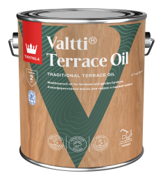 Масло для террас VALTTI TERRACE OIL Tikkivala, цвет Бесцветный, фасовка 2,7л: для наружных работ, по штукатурке