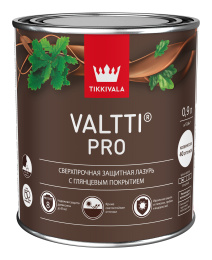 Сверхпрочная глянцевая лазурь VALTTI PRO, Прозрачный, 0,9л, Tikkivala — купить для фасада