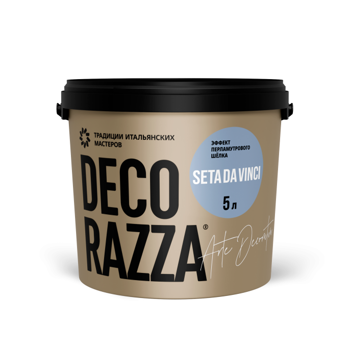Декоративное покрытие SETA DA VINCI, 5 кг, Argento — Decorazza для дизайн интерьеров, для внутренних работ