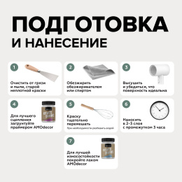 Меловая краска для мебели АМОdecor, Нефрит, 0,75 кг, акриловая, для дерева, без резкого запаха, матовая, для окон и дверей